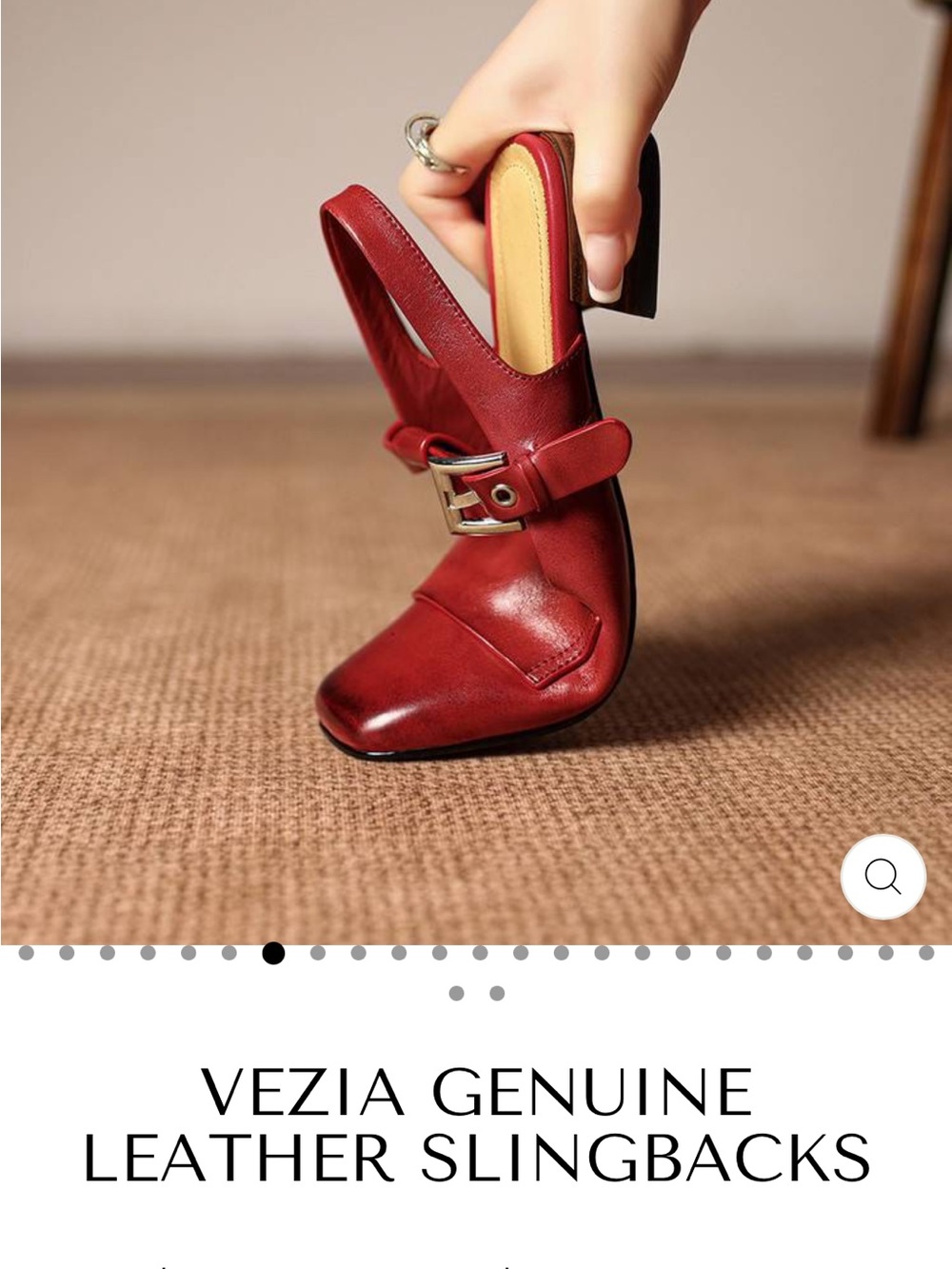 Red Leather Slingback Mules - Picture 10 of 14